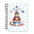 thumbnail image 1 of Happy 4th of July Patriotic Maine Coon Marching Band Uniform Balloons Fireworks Spiral Bound Journal Cat Lover Kitten Owner Gifts 5x7in Spiral Notebook - 13009, 1 of 5