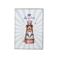 thumbnail image 1 of Happy 4th of July Patriotic Shetland Sheepdog Marching Band Uniform Balloons Fireworks Travel Passport Wallet Sheltie Dog Lover Gifts PU Leather Passport Holder Cover - 13009, 1 of 5
