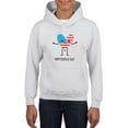 thumbnail image 1 of Happy 4th Of July Cartoon Heart Hoodie Juniors -Image by Shutterstock,  Large, 1 of 4