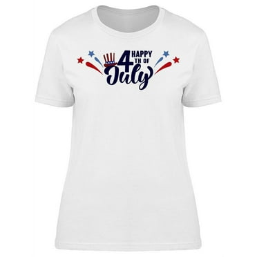 Happy 4th Of July. Hologram T-Shirt Women -Image by Shutterstock, Female Large