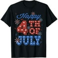 thumbnail image 1 of Happy 4th Of July Patriotic American Flag USA Men Kids T-Shirt Tops Tee, 1 of 4