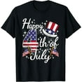 thumbnail image 1 of Happy 4th Of July Patriotic American Flag USA Men Women Kids T-Shirt, 1 of 4