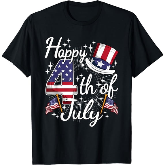 Happy 4th Of July Patriotic American Flag USA Men Women Kids T-Shirt