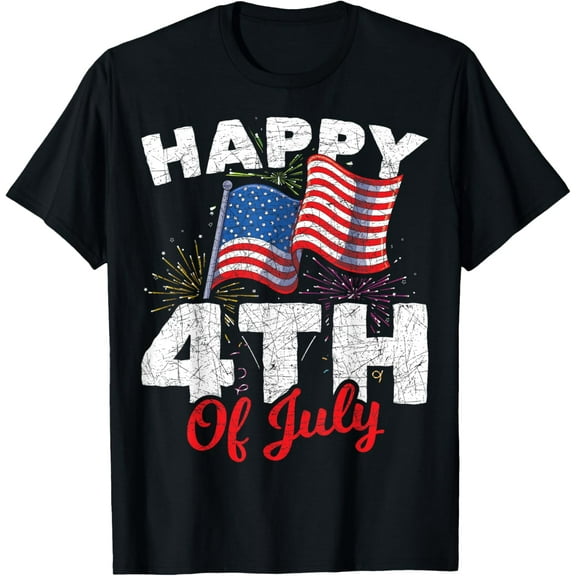 Happy 4th Of July Patriotic American US Flag 4th Of July T-Shirt Tops Tee