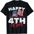 thumbnail image 1 of Happy 4th Of July Patriotic American US Flag 4th Of July T-Shirt, 1 of 5