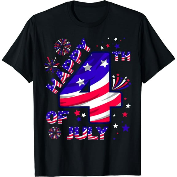 Happy 4th Of July Patriotic American USA Flag Independence T-Shirt