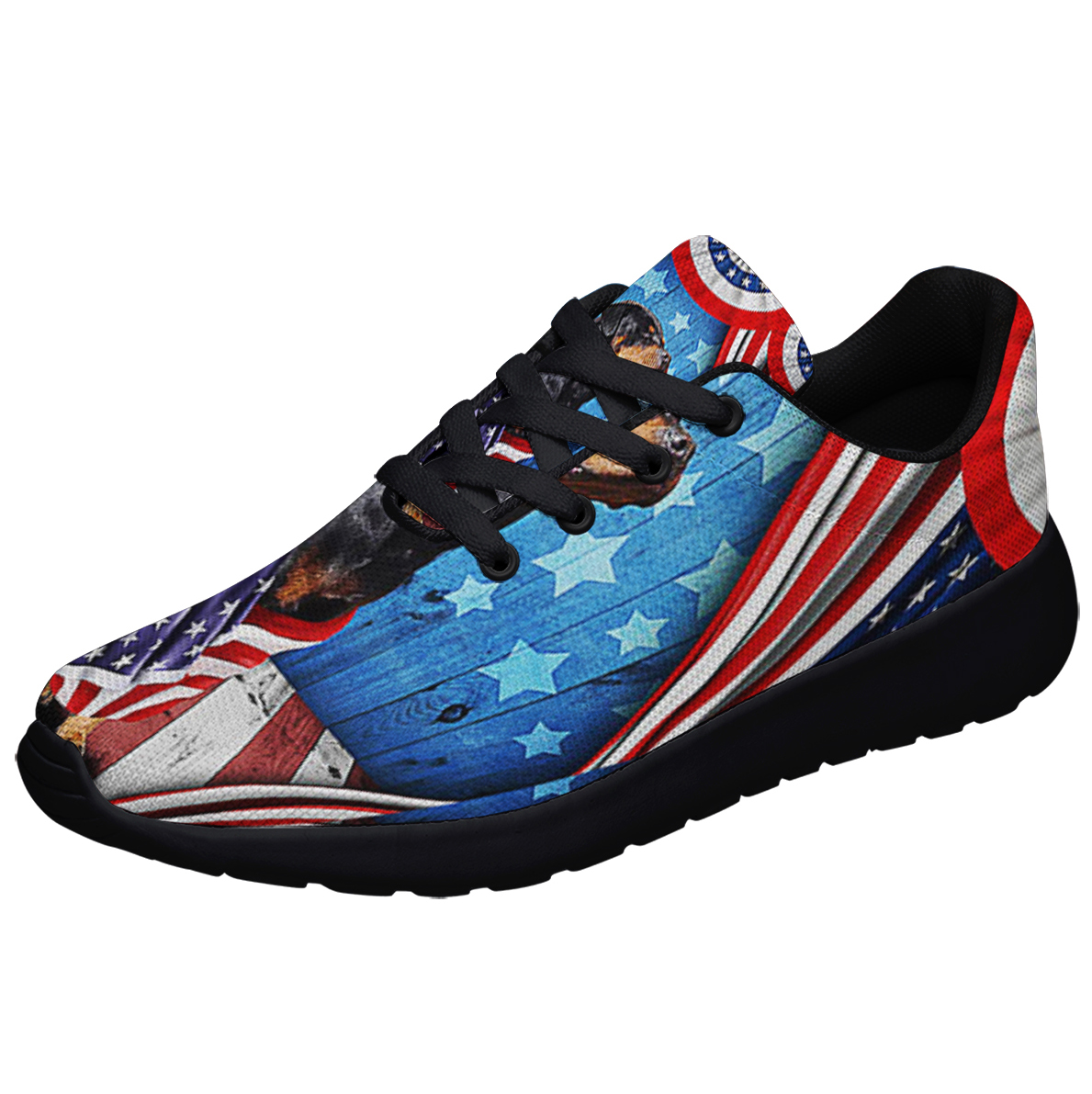 Happy 4th Of July Rottweiler Patriotic Dog American flag Shoes Sneakers ...