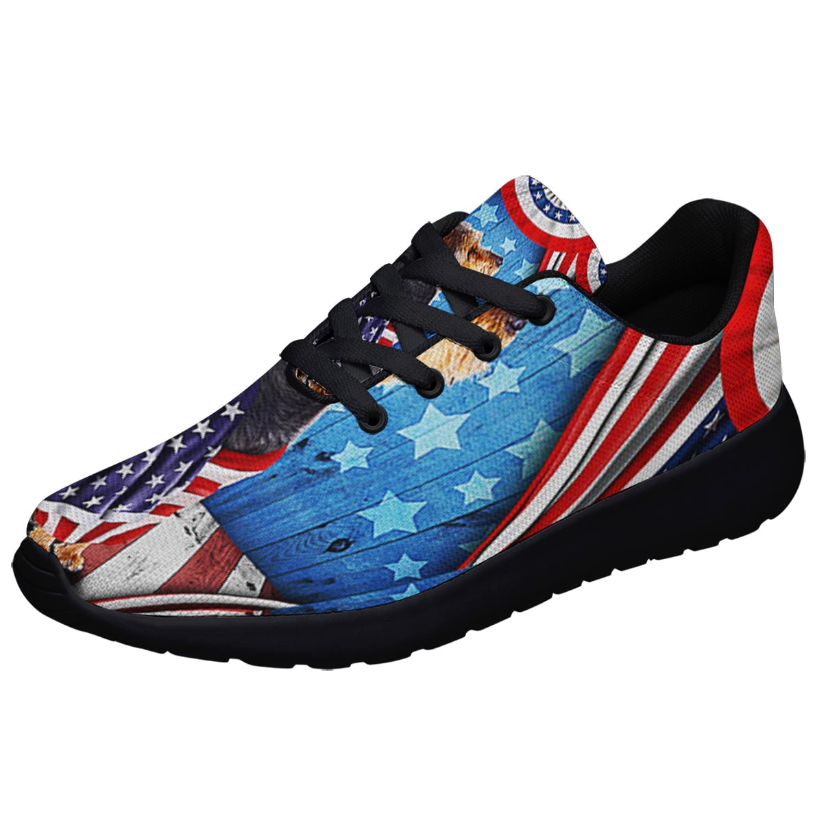 Happy 4th Of July Yorkie Yorkshire Terrier Patriotic Dog American flag Shoes Sneakers Black Size 4 Walmart