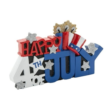 Happy 4th Tabletop Decoration, Home Decor, Fourth of July, 1 Pieces Red White and Blue Decor