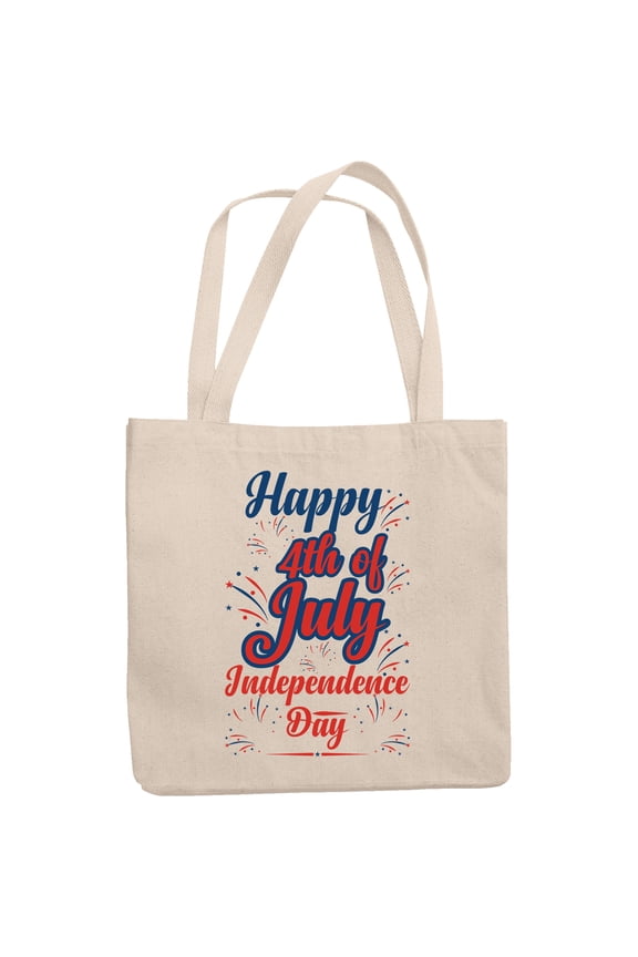 Happy 4th of July Independence Day, 12oz Canvas Tote Bag