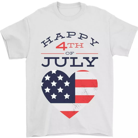 Happy 4th of July Independence Day Men’s T-Shirt – 100% Cotton Patriotic Tee