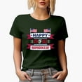 thumbnail image 1 of Happy 4th of July, Independence Day with USA Flags, Military Green T-Shirt, 2XL, 1 of 5