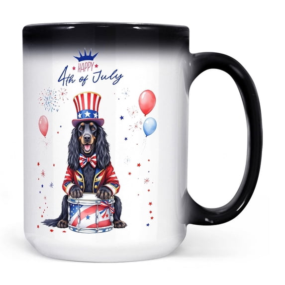 Happy 4th of July Patriotic Afghan Hound Marching Band Uniform Balloons Fireworks Heat Color Changing Mug Dog Lover Magic Coffee Mug - 13009