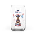 thumbnail image 1 of Happy 4th of July Patriotic Miniature Pinscher Marching Band Uniform Balloons Fireworks 16oz Glass Cup Mug Mini Pin Dog Lover Glass Can - 13009, 1 of 5