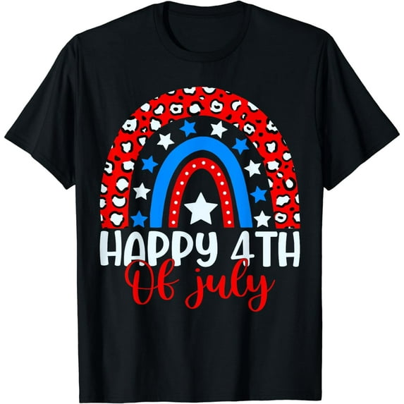 Happy 4th of July Quote Men Women Fourth Of July Rainbow T-Shirt