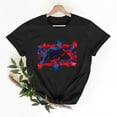 thumbnail image 1 of Happy 4th of July T-Shirts for Womens Patriotic Short Sleeves Shirts Loose Crewneck Cute Blouses Fashion Print Pullover Tops, 1 of 6