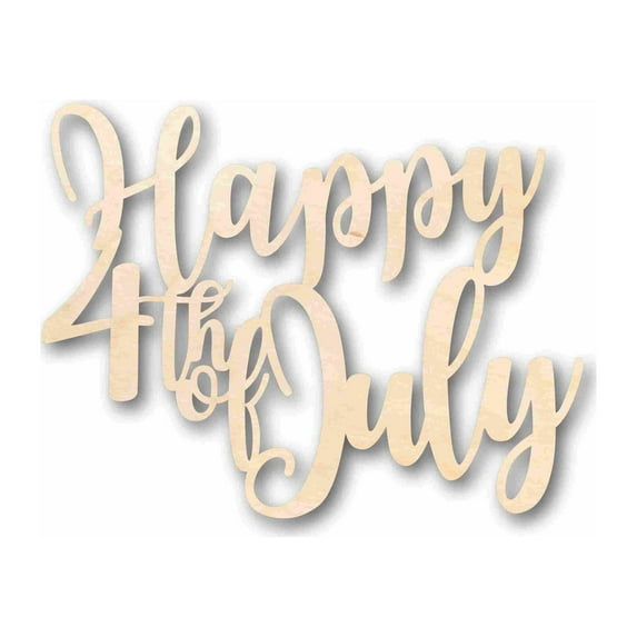 Happy 4th of July Unfinished Wood Cutout DIY handmade Craft 46" / 3/4"
