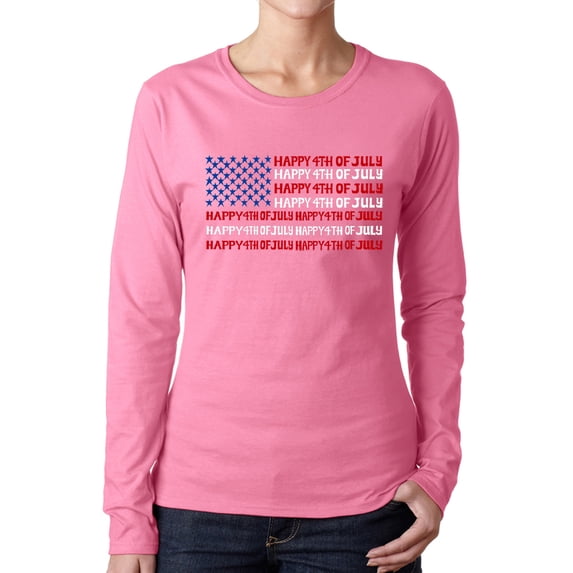 Happy 4th of July - Women's Word Art Long Sleeve T-Shirt