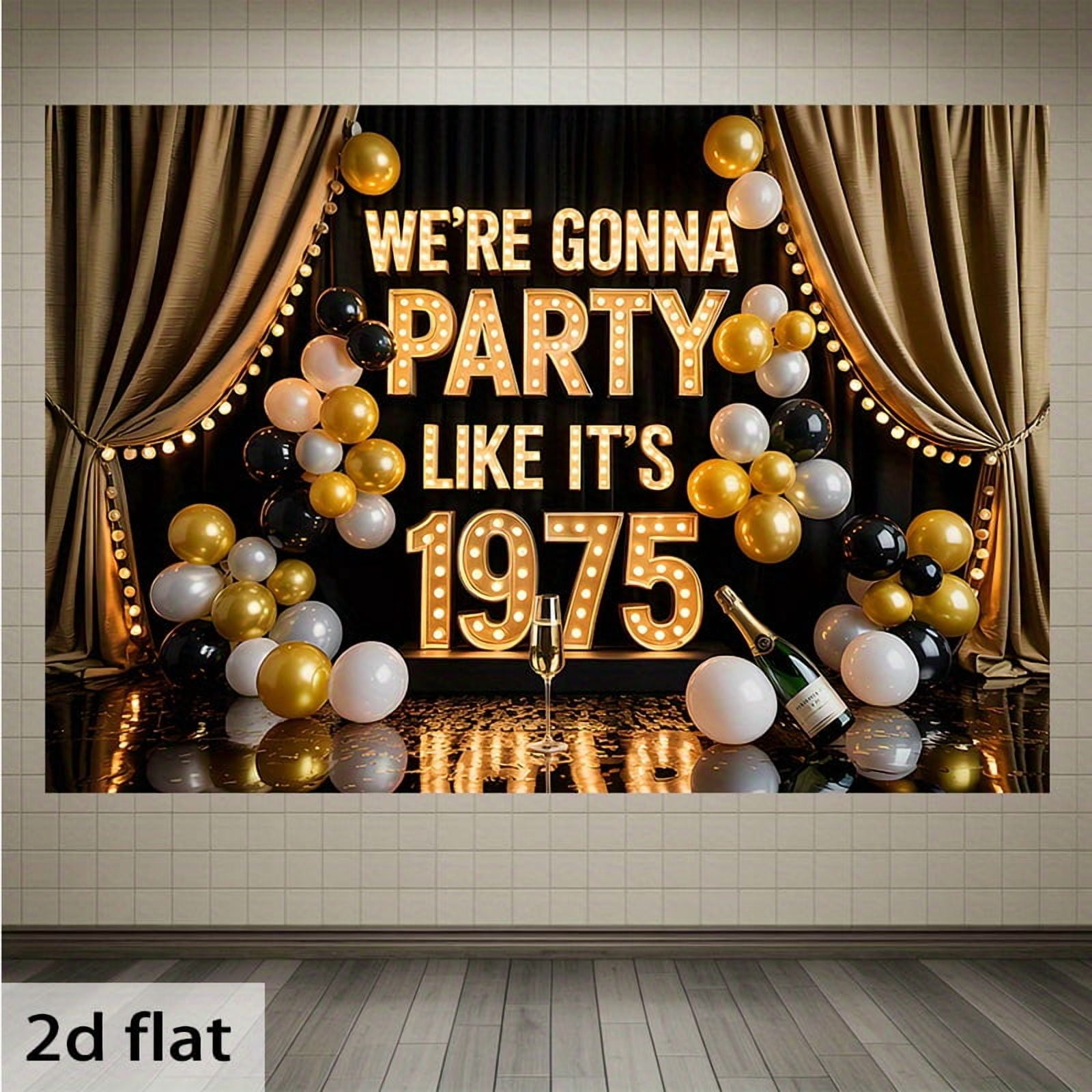 Happy 50th Birthday Backdrop We're Gonna Party Like It's 1975 ...