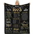 thumbnail image 1 of Happy 50th Birthday Gifts for Men Women Blanket 1973 50th Birthday Anniversary wedding Decorations Turning 50 Years Old Bday Gift Idea for Husband Wife Dad Mom Back in 1973 Throw Blanket 60Lx50W Inch, 1 of 6