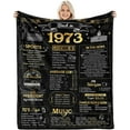 thumbnail image 1 of Happy 50th Birthday Gifts for Men Women Blanket 1973 50th Birthday Decorations 50 Years Old Gift for Husband Wife Dad Mom Back in 1973 Flannel Fleece Soft Throw Blanket for Bed Sofa 80Lx60W Inches, 1 of 6