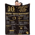 thumbnail image 1 of Happy 50th Birthday Gifts Throw Blanket for Men 50 Years Ago 1973 Birthday Gift Ideas for Women Wife Husband Soft Black Gold Flannel Fleece Blanket for Sofa Couch Party Decorations, 55'' x 70'', 1 of 5