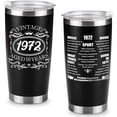 thumbnail image 1 of Happy 50th Birthday Gifts for Men women, 50 Years Old Gifts, Fifty Birthday Present, Funny Birthday Tumbler Cup Gifts（Black）, 1 of 6