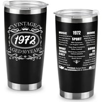 Happy 50th Birthday Gifts for Men women, 50 Years Old Gifts, Fifty Birthday Present, Funny Birthday Tumbler Cup Gifts（Black）
