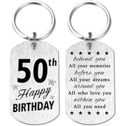 Happy 50th Birthday Keychain Gifts for Women & Men, 50 Year Old Birthday Gift