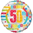 thumbnail image 1 of Happy 50th Birthday Mylar Balloons 18 inch - 5 Pack, 1 of 1