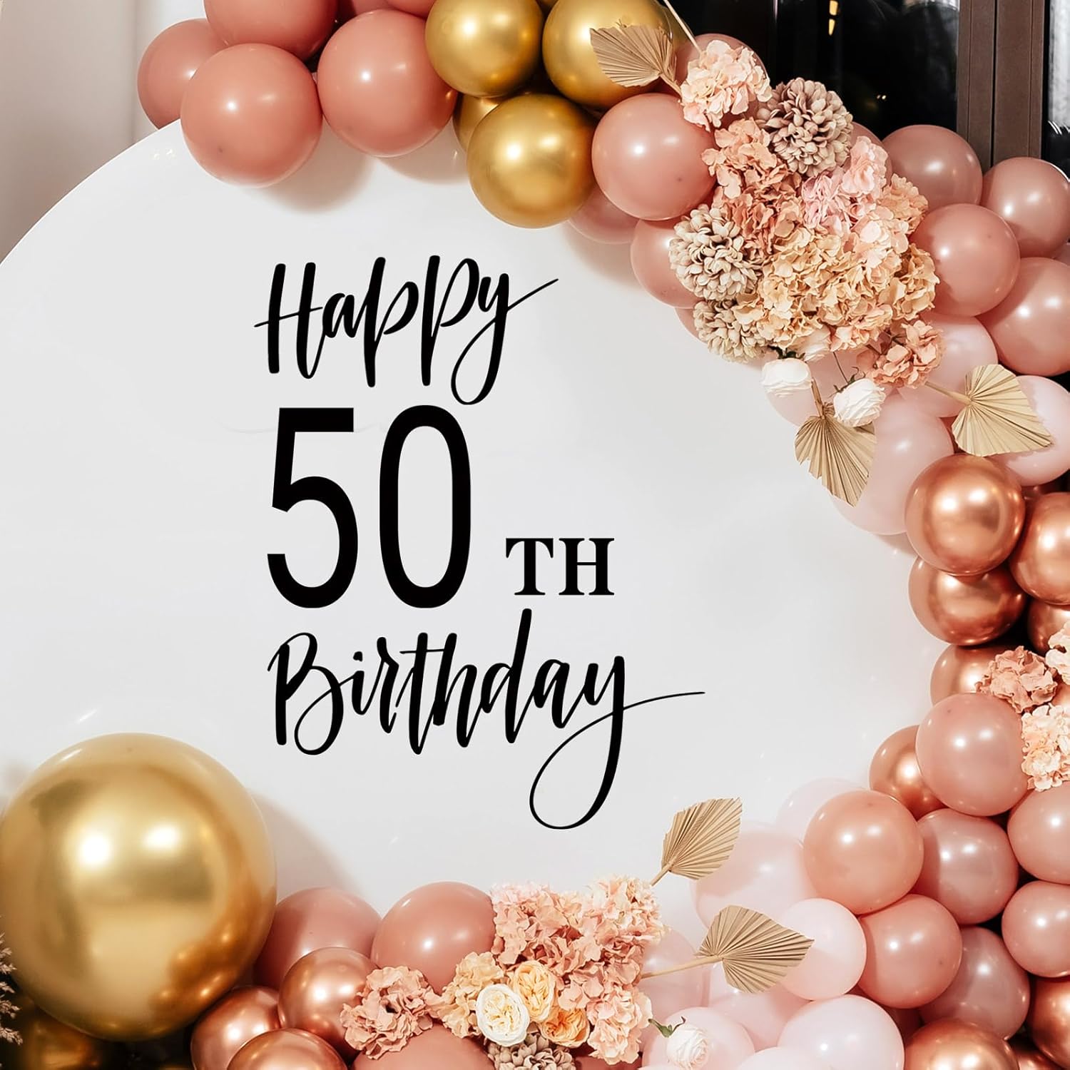 Custom Name Happy Birthday Sign Wall Sticker – DIY Vinyl Decal For Balloon Arch, Backdrop, Party Decor (Girls, Women, Birthday Party)