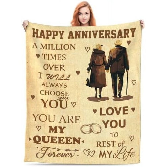 Happy 50th Wedding Anniversary Throw Blanket Home Decorative Love Blanket for Him Her Regalo Aniversario Couples