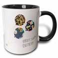 thumbnail image 1 of 3drose, Happy 54th Birthday - Modern Stylish Floral Balloons. Elegant Black Brown Blue 54 Year Old Bday, 15oz Two-tone Black Mug, 1 of 6