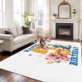 thumbnail image 1 of Happy 5rd Birthday Large Area Rugs 8x10 ft Cartoon Pink Yellow Blue Dinosaurs Floral Washable Rug Non Slip Indoor Carpet Absorbent Floor Mat for Living Room Bedroom Dining Room, 1 of 9