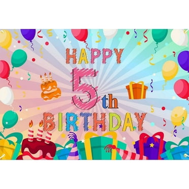 Happy 5th Birthday Prince Gender Reveal Party Background Golden Cake Stand Sweet Newborn Photography Props ration Boy Photo