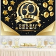 thumbnail image 1 of Happy 60th Birthday Backdrop for 60 Birthday 60th Anniversary Backdrop Photo Backdrop Banner Decorations Black and Gold, 1 of 4