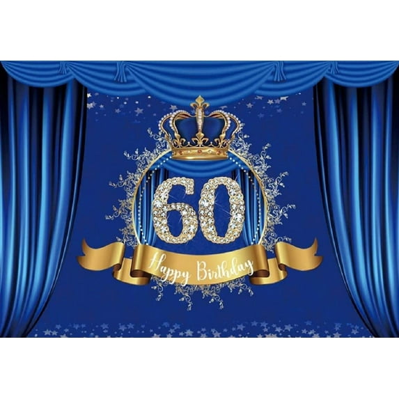 Happy 60th Birthday Golden ration Background Man Photography Backdrops Woman Photo Crown Custom Backdrop Thr Balloon Red