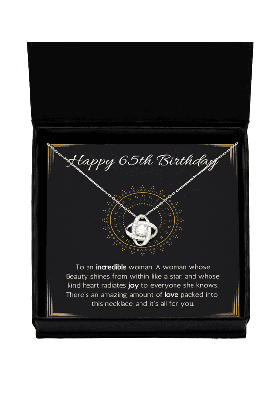 Happy 65th Birthday Jewelry Gift for Woman Turning 65 Necklace With Message Card, 65th Birthday Gift Necklace For Sister, Friend, Wife, Mom, Grandma