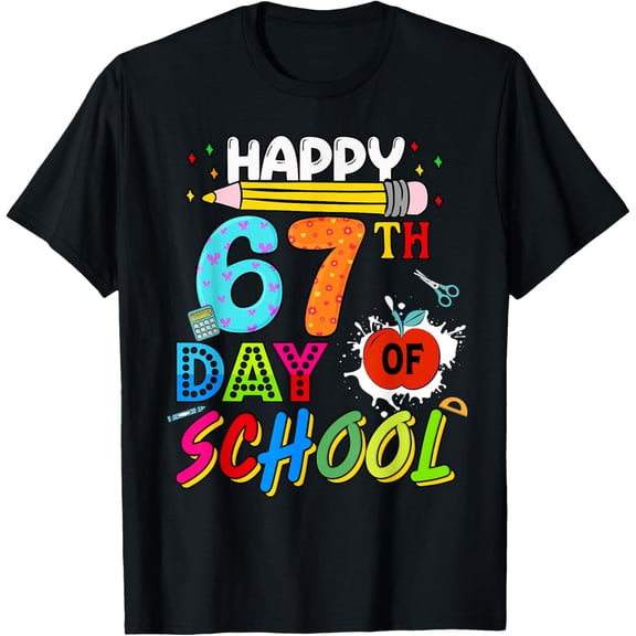Happy 67 Days of School 67th Day Smarter Six Seven Adult Adult T-shirt