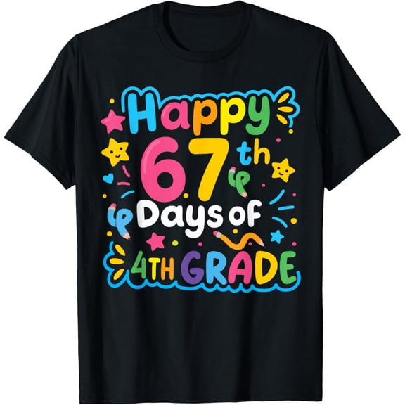 Happy 67th Day of 4th Grade School Meme 67 Adult Teachers Adult T-shirt