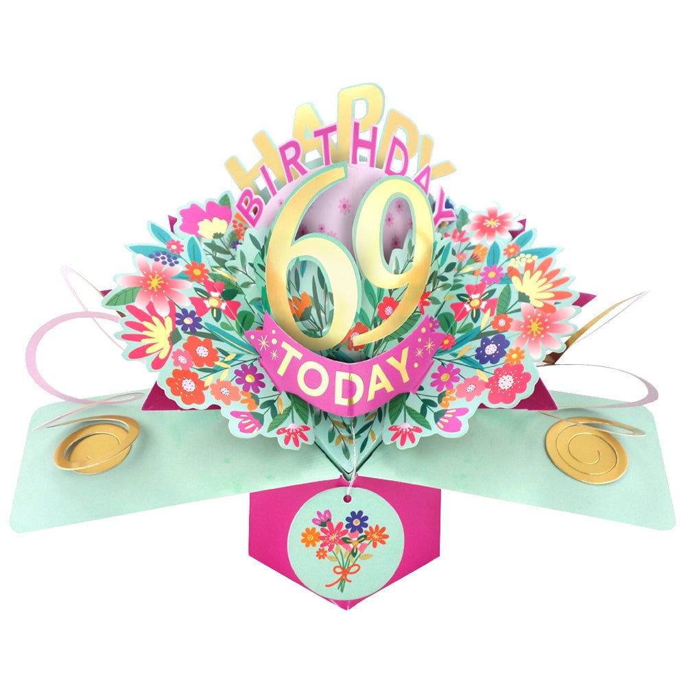 Geburtstags-Banner "69 Year Loved" | Rot, Glitzernd | Buchstaben Je 12,7 Cm | Inkl. Montage-Werkzeug