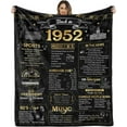 thumbnail image 1 of Happy 70th Birthday Gifts for Men Women Blanket 1952 70th Birthday Decorations 70 Years Old Gift for Dad Mom Grandparents Back in 1952 Flannel Fleece Soft Throw Blanket for Bed Sofa 60x50 Inches, 1 of 6