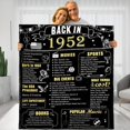 thumbnail image 1 of Happy 71th Birthday Gifts for Women Men, 71th Birthday Gift Ideas for Wife Husband Mom and Dad, Parents Wedding Anniversary Blanket, Back in 1952, 1 of 5