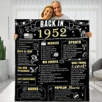 Happy 71th Birthday Gifts for Women Men, 71th Birthday Gift Ideas for Wife Husband Mom and Dad, Parents Wedding Anniversary Blanket, Back in 1952