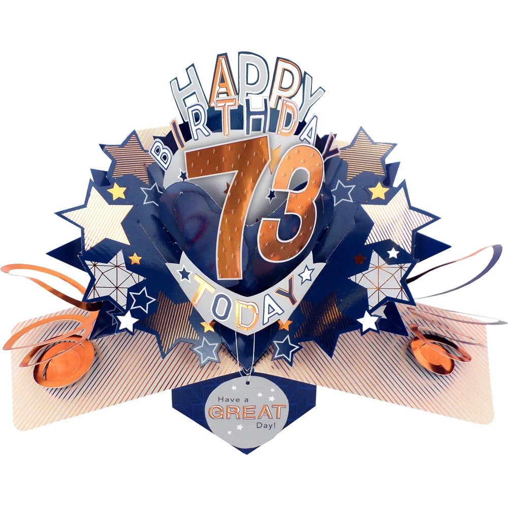 Happy 73rd Birthday 73 Today Pop-Up Greeting Card Love Kate's Pop Up ...