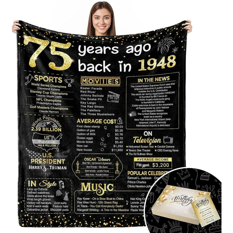 Happy 75th Birthday Gifts for Women Men 1948 75th Birthday 