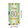 thumbnail image 1 of Happy 80th Birthday Banner Glittery Background with Stars Balloons and Ribbons Party Supplies Birthday Decoration Photography Props Party Backdrop Decorations, 1 of 7
