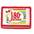 thumbnail image 1 of Happy 80th Birthday Edible PEEL N STICK Frosting Photo Image Cake Decoration Topper, 1 of 1