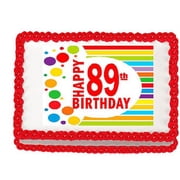 Happy 89th Birthday Edible PEEL N STICK Frosting Photo Image Cake Decoration Topper