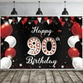 thumbnail image 1 of Happy 90th Birthday Banner, Red Black Happy 90th Birthday Party Decorations for Men Women, 90 Year Old Birthday Supplies Backdrop Décor, 1 of 4